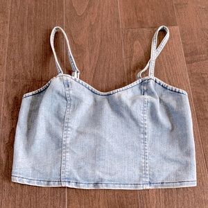 Express Denim Crop top brand new